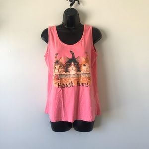 VTG Beach Bum Cat Lady Tank